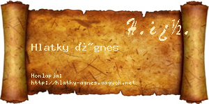 Hlatky Ágnes névjegykártya