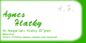 agnes hlatky business card